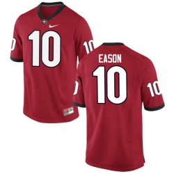 Men Georgia Bulldogs #10 Jacob Eason College Football Jerseys-Red