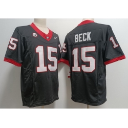 Men Georgia Bulldogs #15 Carson Beck Black 2023 F U S E College Football Jerseys