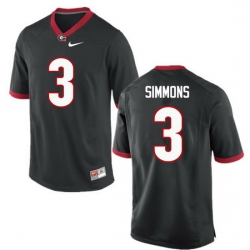 Men Georgia Bulldogs #3 Tyler Simmons College Football Jerseys-Black