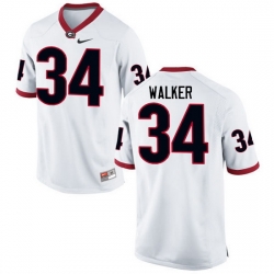 Men Georgia Bulldogs #34 Herschel Walker College Football Jerseys-White