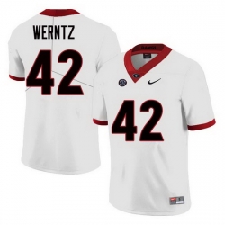 Men Georgia Bulldogs #42 Mitchell Werntz College Football Jerseys Sale-White