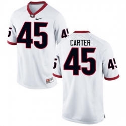 Men Georgia Bulldogs #45 Reggie Carter College Football Jerseys-White