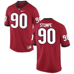 Men Georgia Bulldogs #90 Tanner Stumpe College Football Jerseys-Red