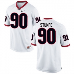 Men Georgia Bulldogs #90 Tanner Stumpe College Football Jerseys-White