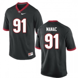 Men Georgia Bulldogs #91 Chauncey Manac College Football Jerseys-Black