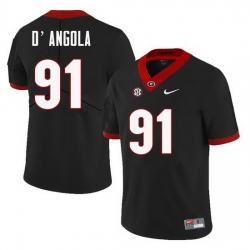Men Georgia Bulldogs #91 Michael D'Angola College Football Jerseys Sale-Black