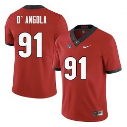 Men Georgia Bulldogs #91 Michael D'Angola College Football Jerseys Sale-Red