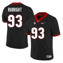 Men Georgia Bulldogs #93 Bill Rubright College Football Jerseys Sale-Black