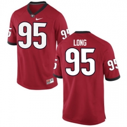 Men Georgia Bulldogs #95 Marshall Long College Football Jerseys-Red