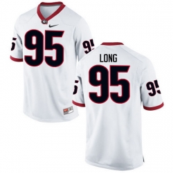 Men Georgia Bulldogs #95 Marshall Long College Football Jerseys-White