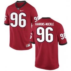 Men Georgia Bulldogs #96 DaQuan Hawkins-Muckle College Football Jerseys-Red