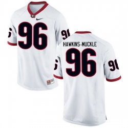 Men Georgia Bulldogs #96 DaQuan Hawkins-Muckle College Football Jerseys-White