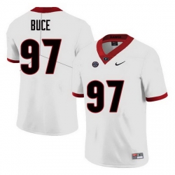 Men Georgia Bulldogs #97 Brooks Buce College Football Jerseys Sale-White