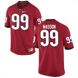 Men Georgia Bulldogs #99 Mitchell Wasson College Football Jerseys-Red