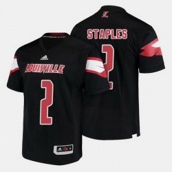 Louisville Cardinals Jamari Staples College Football Black Jersey