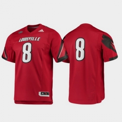 Men Louisville Cardinals 8 Red Premier Football Jersey