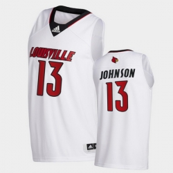 Men Louisville Cardinals David Johnson College Basketball White Swingman 2020 21 Jersey