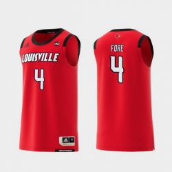 Men Louisville Cardinals Khwan Fore Red Replica College Basketball Jersey
