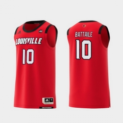 Men Louisville Cardinals Wyatt Battaile Red Replica College Basketball Jersey