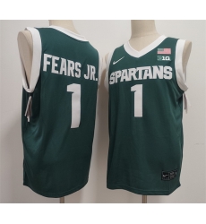 Men Michigan State Spartans Green  1 Jeremy Fears Jr  Green Stitched Jersey