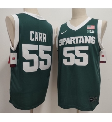 Men Michigan State Spartans Green  55 Coen Carr Green Stitched Jersey