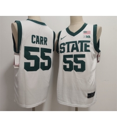 Men Michigan State Spartans Green  55 Coen Carr White Stitched Jersey