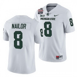 Michigan State Spartans Jalen Nailor White 2021 Peach Bowl College Football Playoff Jersey