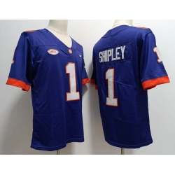 Men Clemson Tigers #1 Will Shipley College Purple Football Game Jersey