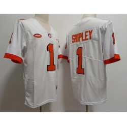 Men Clemson Tigers #1 Will Shipley College White Football Game Jersey