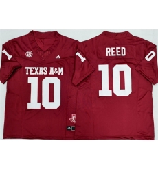 Men Texas A 26M Aggies Lions 10 Marcel Reed Red 2025 F U S E  Stitched Jersey