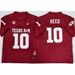 Men Texas A 26M Aggies Lions 10 Marcel Reed Red 2025 F U S E  Stitched Jersey