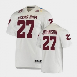 Men Texas A&M Aggies Antonio Johnson 2021 Orange Bowl College Football White Jersey