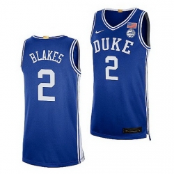 Duke Blue Devils Jaylen Blakes Royal College Basketball 2021 22Authentic Jersey