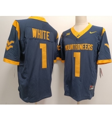  West Virginia Mountaineers #1 Jahiem White Navy