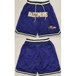 Men Baltimore Ravens Purple Shorts1