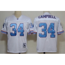 Houston oilers 34 earl campbell white throwback jerseys