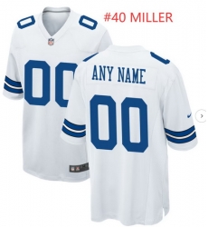 Men Dallas Cowboys MIller #40 White Stitched NFL Jersey