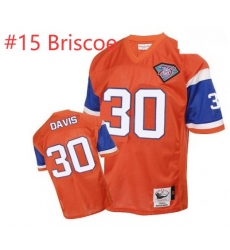 Mitchell And Ness Denver Broncos Briscoe #15 Orange Authentic Throwback NFL Jersey