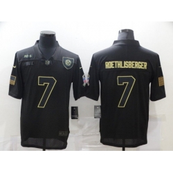 Nike Steelers  7 Ben Roethlisberger Black 2020 Salute To Service Limited Jersey