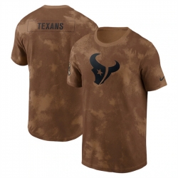 Men Houston Texans 2023 Brown Salute To Service Sideline T Shirt