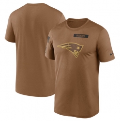 Men New England Patriots 2023 Brown Salute To Service Legend Performance T Shirt