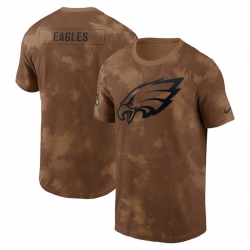 Men Philadelphia Eagles 2023 Brown Salute To Service Sideline T Shirt