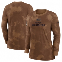 Women Tampa Bay Buccaneers Brown 2023 Salute To Service Long Sleeve T Shirt