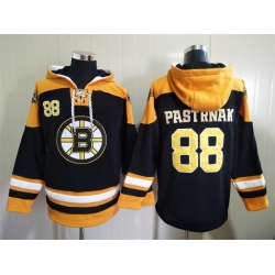 Men's Boston Bruins #88 David Pastrnak Black Ageless Must-Have Lace-Up Pullover Hoodie