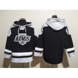 Men Los Angeles Kings Blank Black Ageless Must Have Lace Up Pullover Hoodie