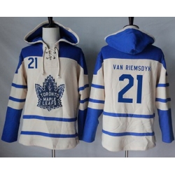 Maple Leafs #21 James Van Riemsdyk Cream Sawyer Hooded Sweatshirt Stitched NHL Jersey