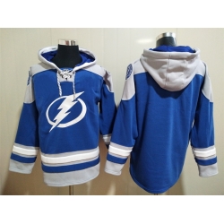 Men's Tampa Bay Lightning Blank Blue Ageless Must-Have Lace-Up Pullover Hoodie