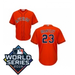 Mens Houston Astros 23 Michael Brantley Replica Orange Alternate Cool Base Baseball jersey
