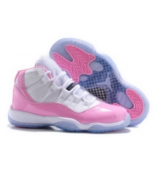 Womens Air Jordan 11 GS Pink White For Girls