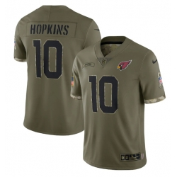 Men Arizona Cardinals 10 DeAndre Hopkins Olive 2022 Salute To Service Limited Stitched Jersey